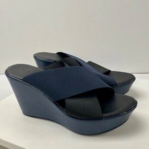 NR Rapisardi Color Block Leather Platform Sandals
